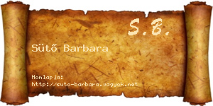 Sütő Barbara névjegykártya